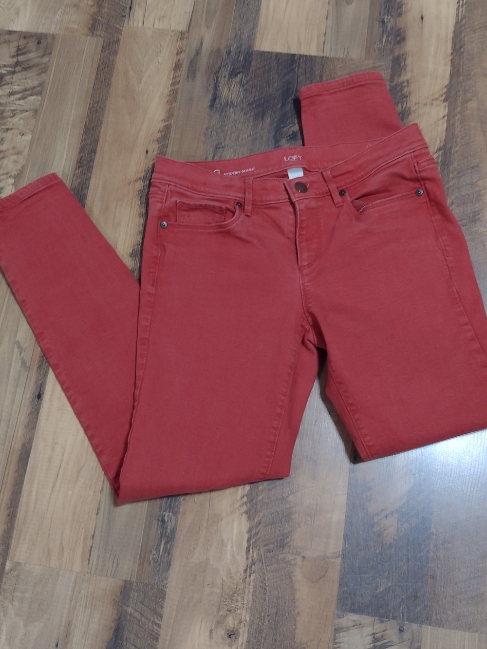 LOFT Women's Slim Burnt Orange Jeans